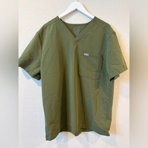 Figs Men’s Army Green Leon Three-Pocket Scrub Top - XL